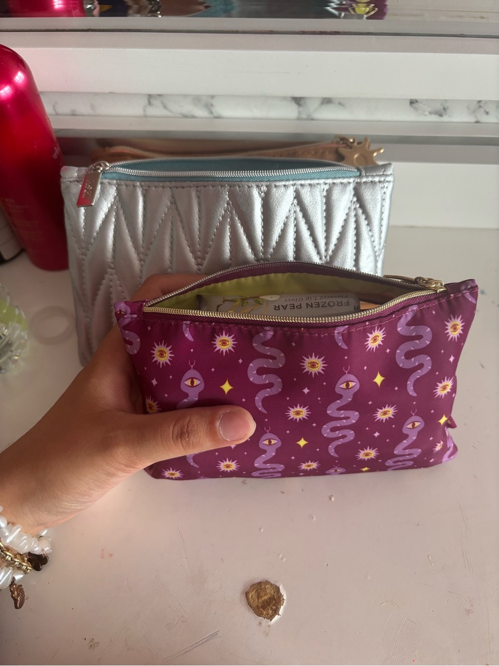 ipsy Purple Mystic Eye Print Cosmetic Pouch